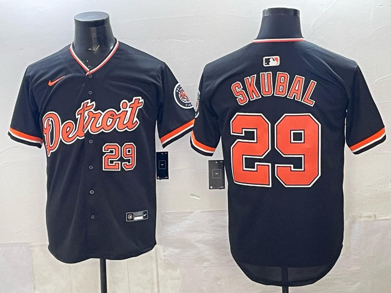 Men Detroit Tigers #29 Skubal black Game Nike MLB Jersey 2026002->detroit tigers->MLB Jersey